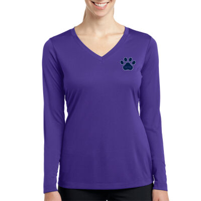 Paw Mom - Ladies Long Sleeve PosiCharge ® Competitor V Neck Tee Thumbnail