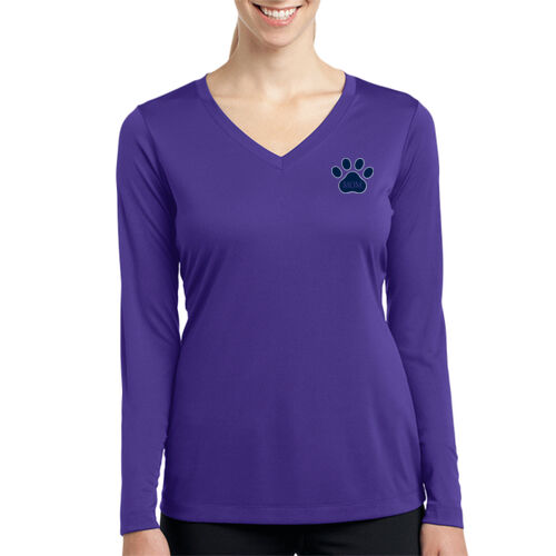 Paw Mom - Ladies Long Sleeve PosiCharge ® Competitor V Neck Tee Thumbnail